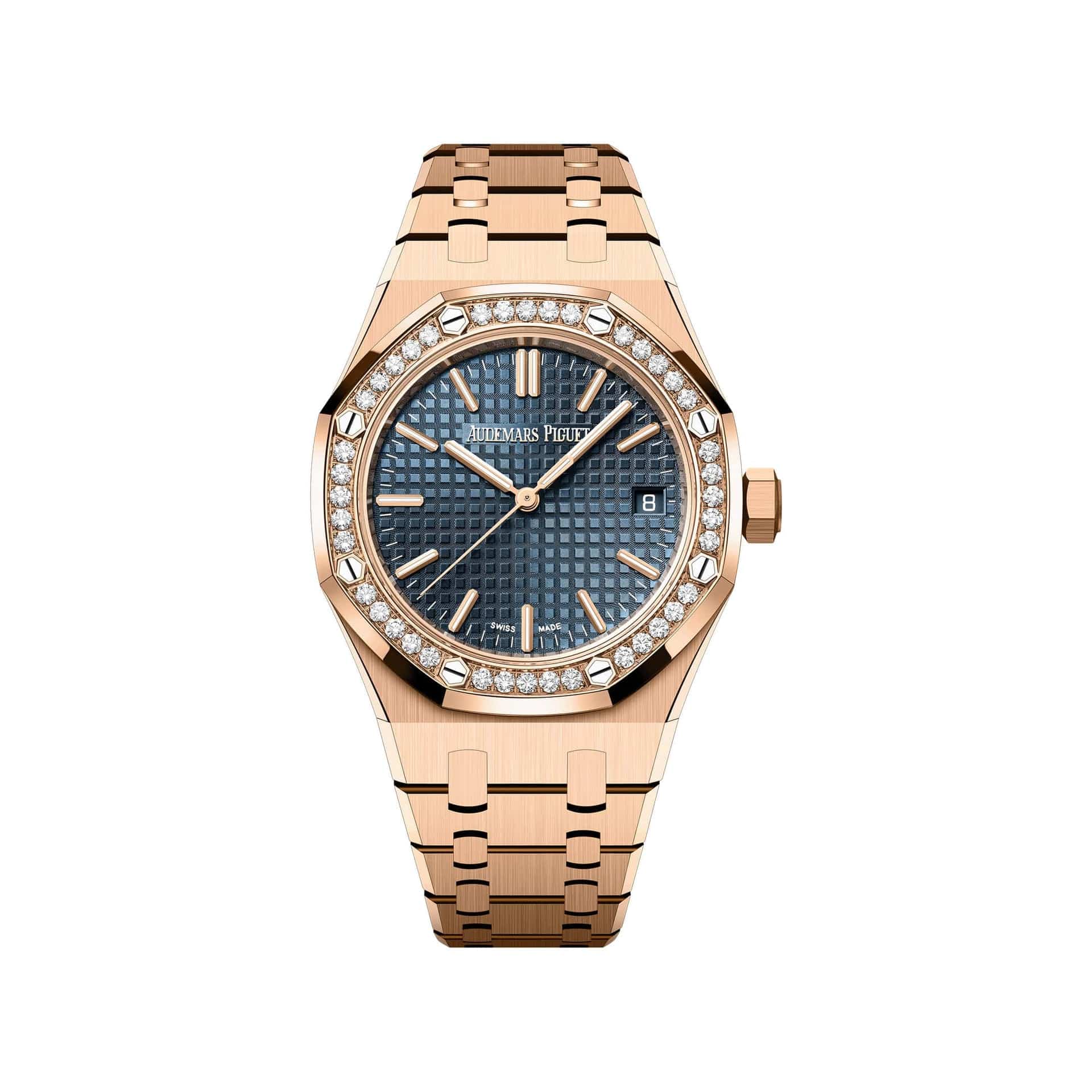 Audemars Piguet Royal Oak 15551OR.ZZ.1356OR.05 'Ladies' Rose Gold Blue Dial Diamond Bezel (2026)