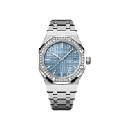 Audemars Piguet Royal Oak 15551ST.ZZ.1356ST.04 'Ladies' Stainless Steel Light Blue Dial Diamond Bezel (2024)