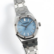 Audemars Piguet Royal Oak 15551ST.ZZ.1356ST.04 'Ladies' Stainless Steel Light Blue Dial Diamond Bezel (2024)