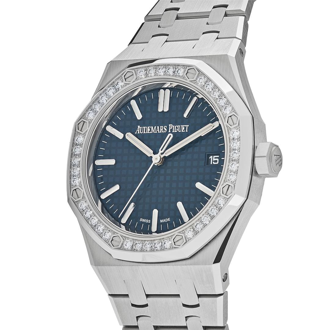 Audemars Piguet Royal Oak Selfwinding Blue Dial Diamond Bezel 15551ST.ZZ.1356ST.05 Wrist Aficionado