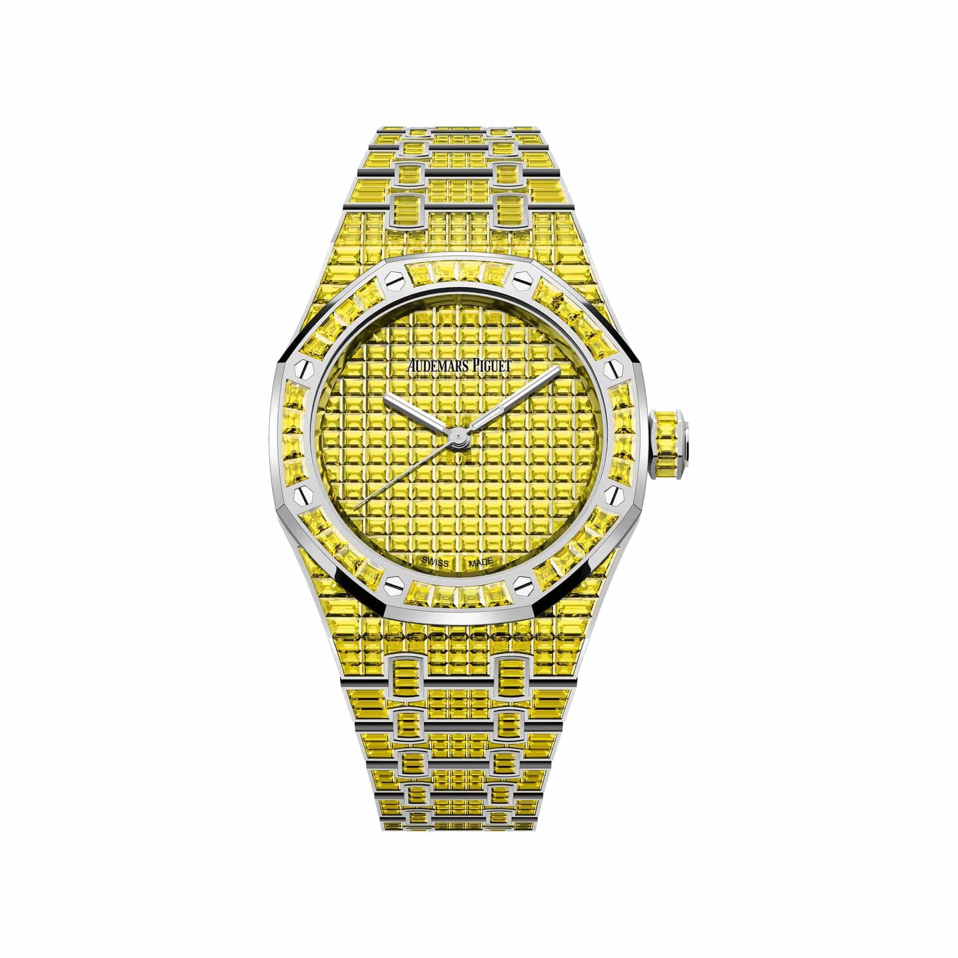Audemars Piguet Royal Oak 15554BC.RY.1274BC.01 'Ladies' Yellow Chrysoberyl '50th Anniversary' White Gold Chrysoberyl Yellow Dial