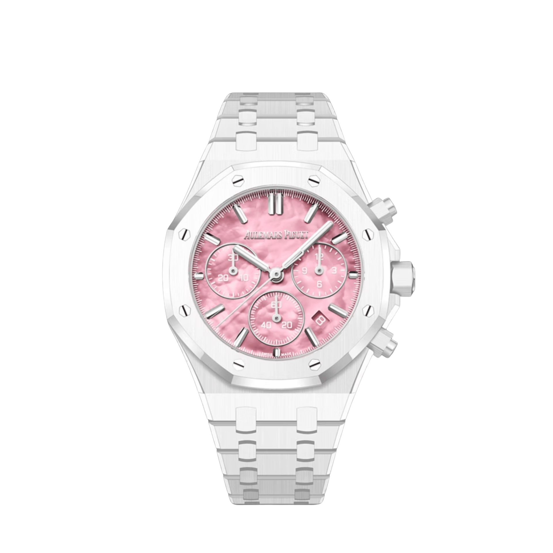 Audemars Piguet Royal Oak 26450CB.OO.1356CB.02 Selfwinding Chronograph 'Serena Williams' White Ceramic Pink Mother of Pearl Dial Limited Edition of 500