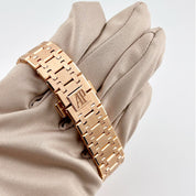 Audemars Piguet Royal Oak 26715OR.ZZ.1356OR.01 Chronograph Rose Gold Silver Dial Diamond Bezel (2022)