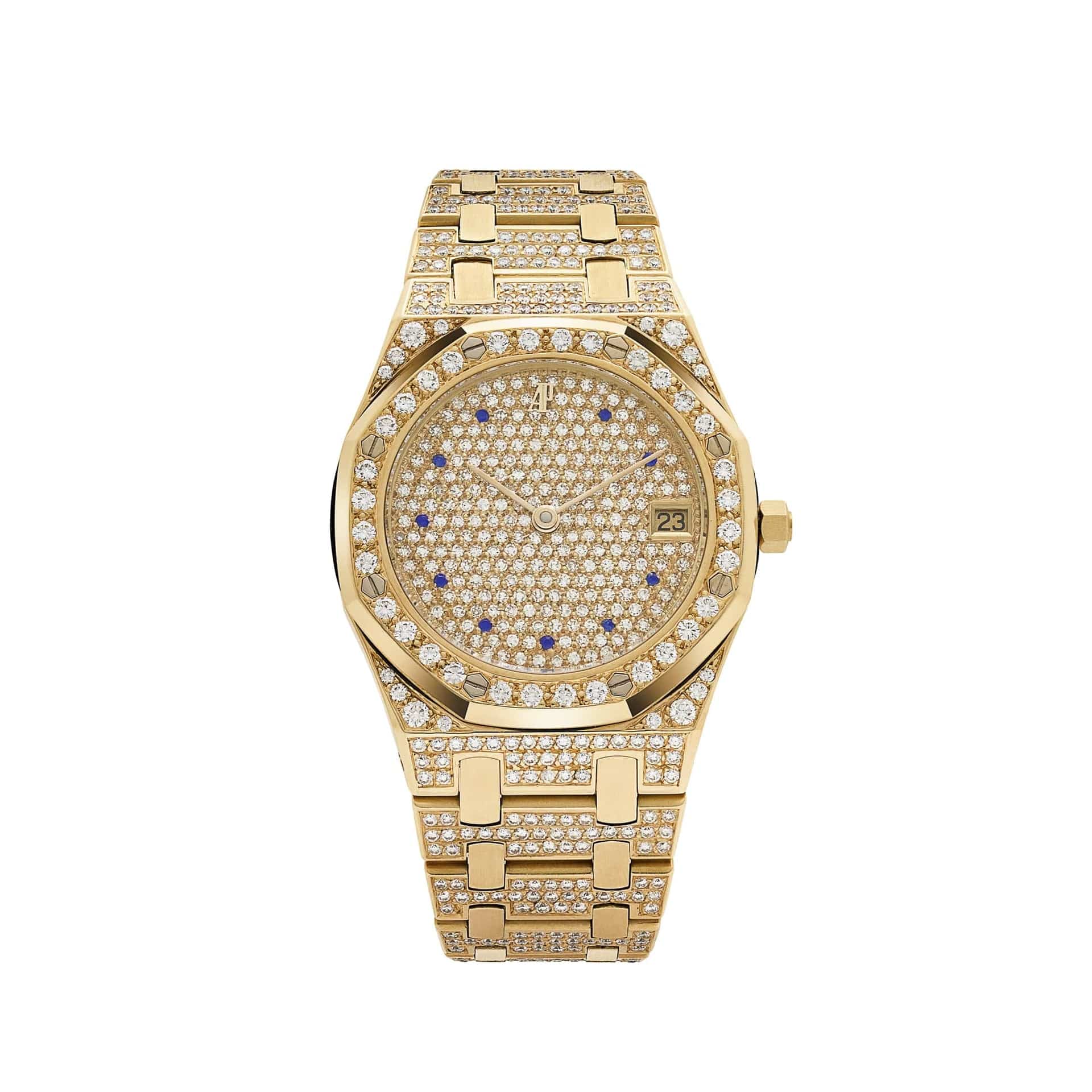 Audemars Piguet Royal Oak 56082BA Vintage 'Ladies' Yellow Gold Diamond-Set Blue Sapphires Quartz (1984)