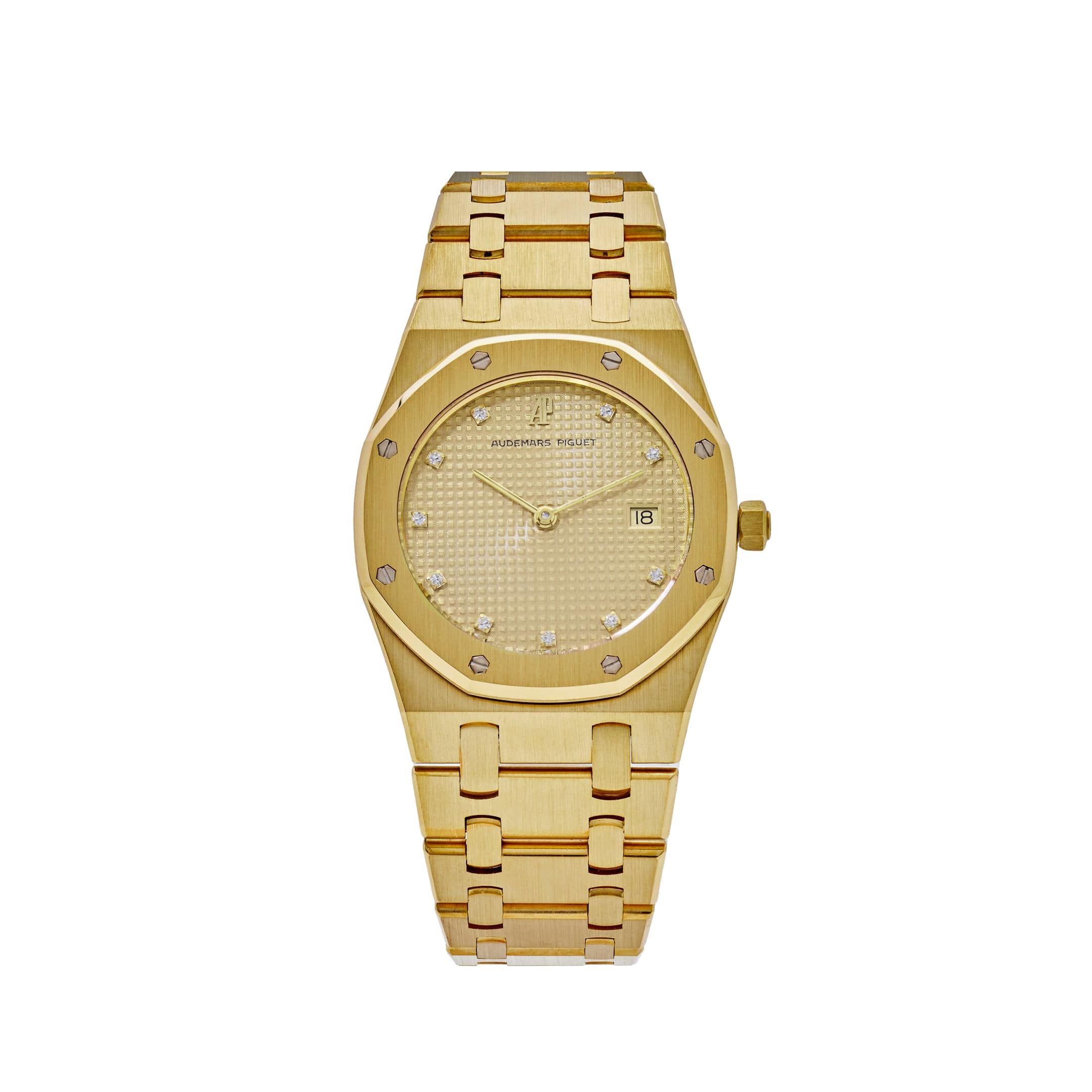 Luxury Watch Audemars Piguet Royal Oak Vintage Yellow Gold Champagne Dial 56175BA Wrist Aficionado