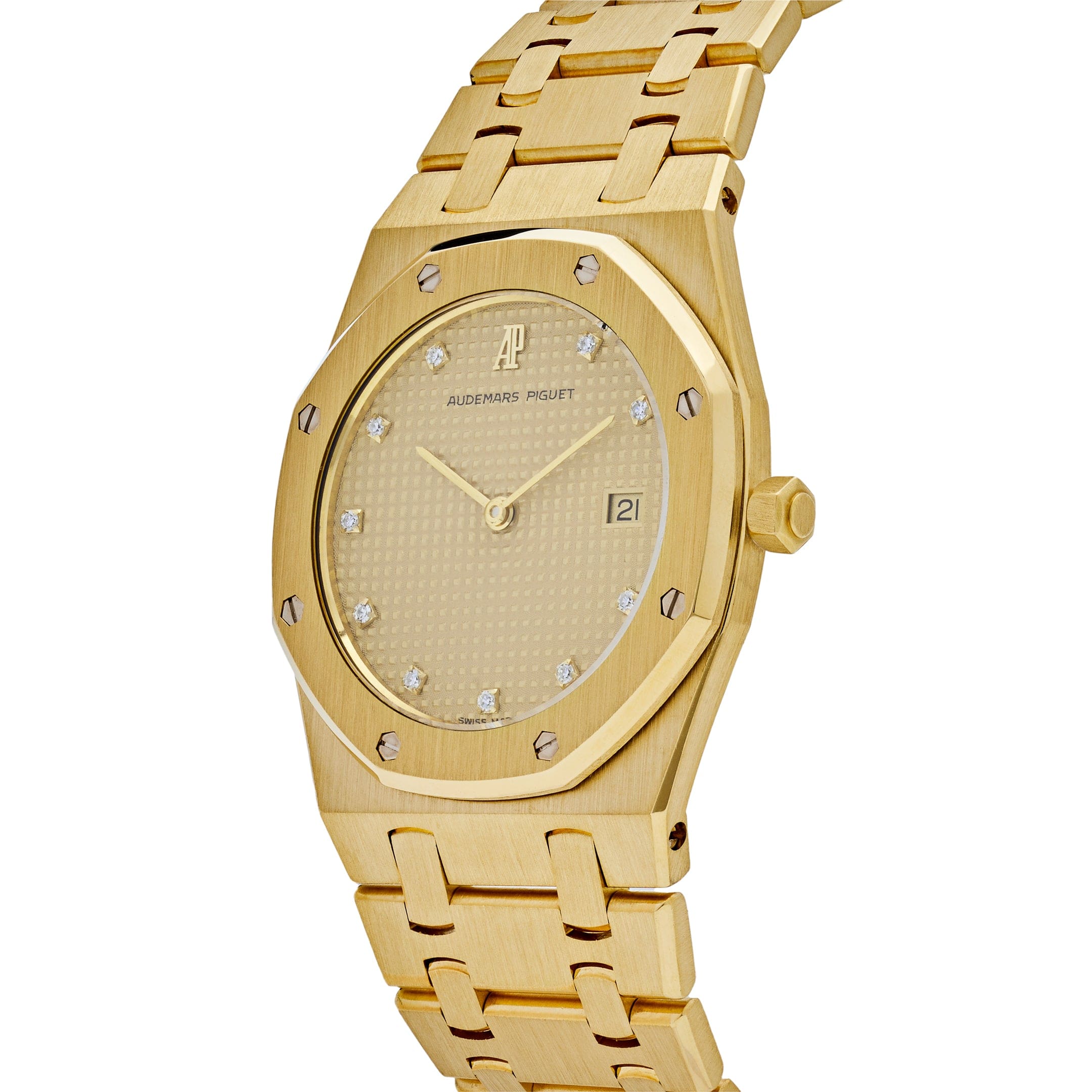 Luxury Watch Audemars Piguet Royal Oak Vintage Yellow Gold Champagne Dial 56175BA Wrist Aficionado