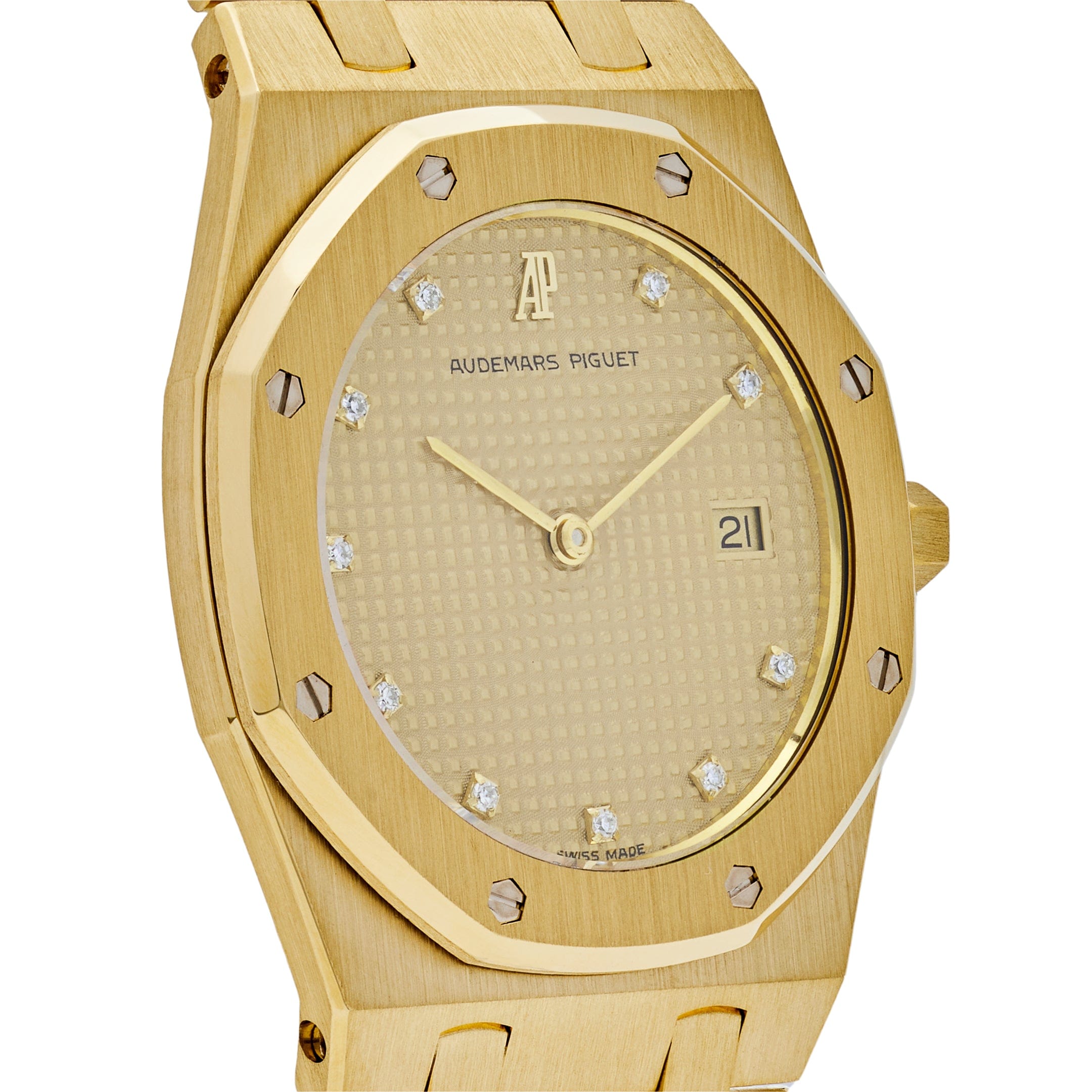 Luxury Watch Audemars Piguet Royal Oak Vintage Yellow Gold Champagne Dial 56175BA Wrist Aficionado