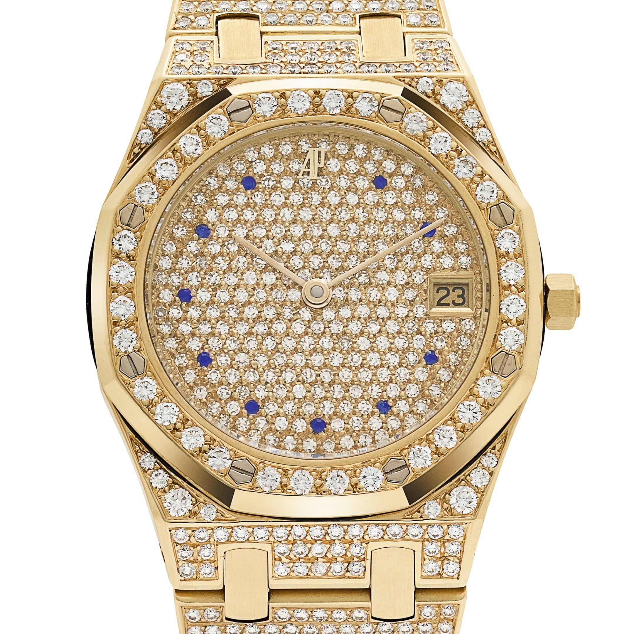 Audemars Piguet Royal Oak 56082BA Vintage 'Ladies' Yellow Gold Diamond-Set Blue Sapphires Quartz (1984)