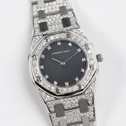 Audemars Piguet Royal Oak 6007BC 'Ladies' White Gold Black Diamond Dial Diamond Bezel and Bracelet Quartz (1981)