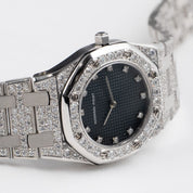 Audemars Piguet Royal Oak 6007BC 'Ladies' White Gold Black Diamond Dial Diamond Bezel and Bracelet Quartz (1981)