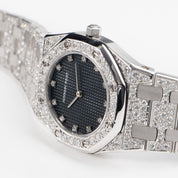Audemars Piguet Royal Oak 6007BC 'Ladies' White Gold Black Diamond Dial Diamond Bezel and Bracelet Quartz (1981)