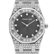 Audemars Piguet Royal Oak 6007BC 'Ladies' White Gold Black Diamond Dial Diamond Bezel and Bracelet Quartz (1981)