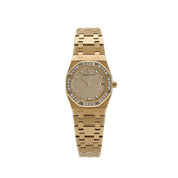 Audemars Piguet Royal Oak 66319.BA.Z.0722.BA.03 Yellow Gold Champagne Diamond Dial Diamond Bezel Quartz