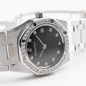 Audemars Piguet Royal Oak 66319BC.ZZ.0722BC.06 Vintage 'Ladies' White Gold Black Diamond Dial Diamond Bezel Quartz