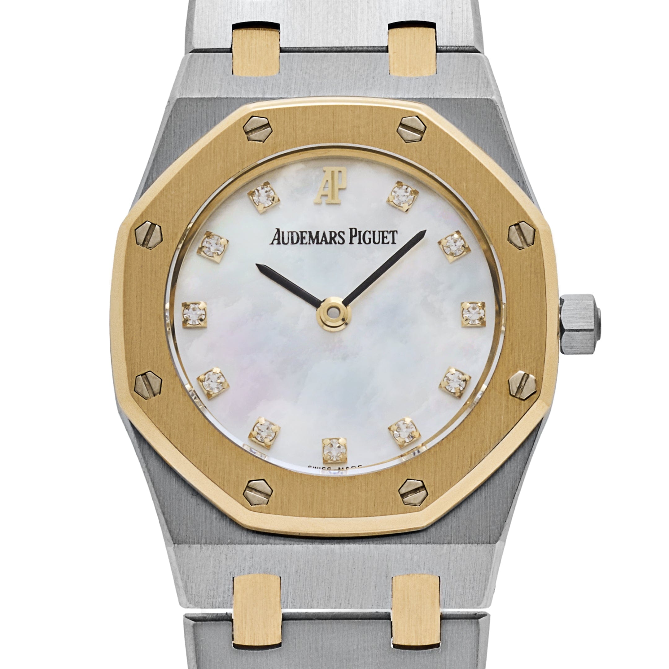 Audemars Piguet Royal Oak 66347SA Vintage 'Ladies' Stainless Steel Yellow Gold Mother of Pearl Diamond Dial Quartz (1997)