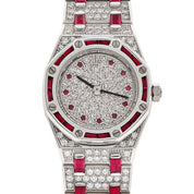 Audemars Piguet Royal Oak 67169BC.RR.1114BC.01 Vintage 'Ladies' White Gold Diamond and Ruby Set Quartz (1997)