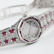 Audemars Piguet Royal Oak 67169BC.RR.1114BC.01 Vintage 'Ladies' White Gold Diamond and Ruby Set Quartz (1997)