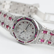 Audemars Piguet Royal Oak 67169BC.RR.1114BC.01 Vintage 'Ladies' White Gold Diamond and Ruby Set Quartz (1997)