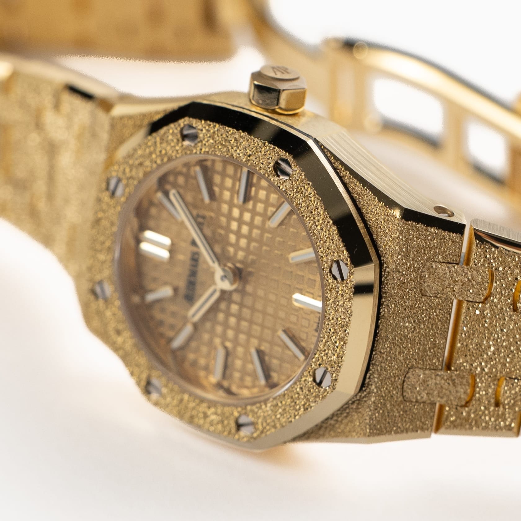 Audemars Piguet Royal Oak 67630BA.GG.1312BA.01 'Mini' Frosted Yellow Gold Quartz (2026)