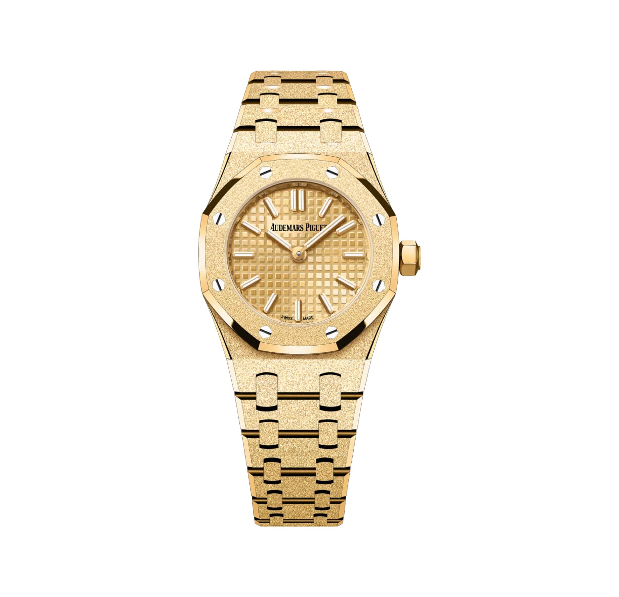 Audemars Piguet Royal Oak 67630BA.GG.1312BA.01 'Mini' Frosted Yellow Gold Quartz