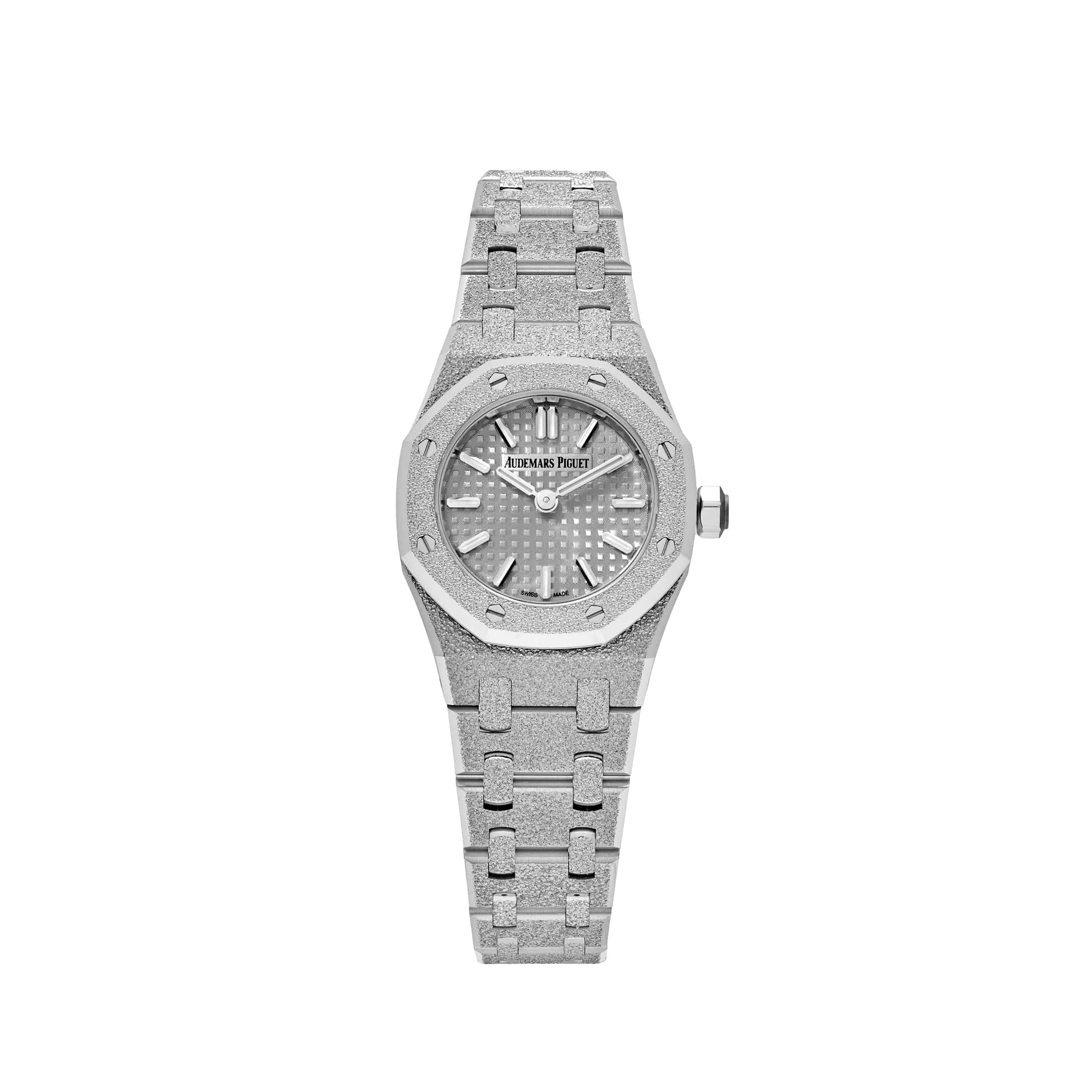 Audemars Piguet Royal Oak 67630BC.GG.1312BC.01-B 'Mini' Frosted White Gold Grey Dial (2024)