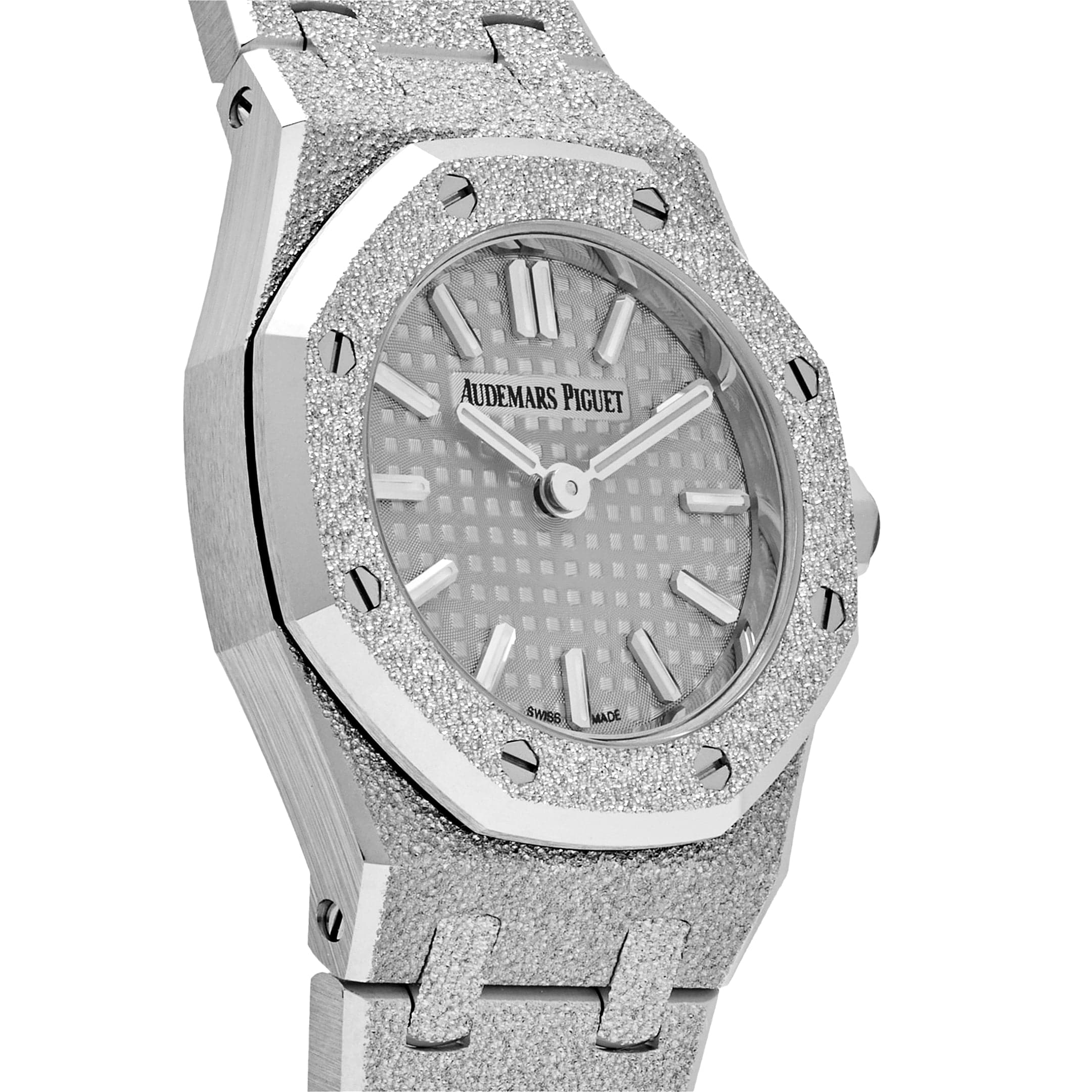Audemars Piguet Royal Oak 67630BC.GG.1312BC.01-B 'Mini' Frosted White Gold Grey Dial (2024)