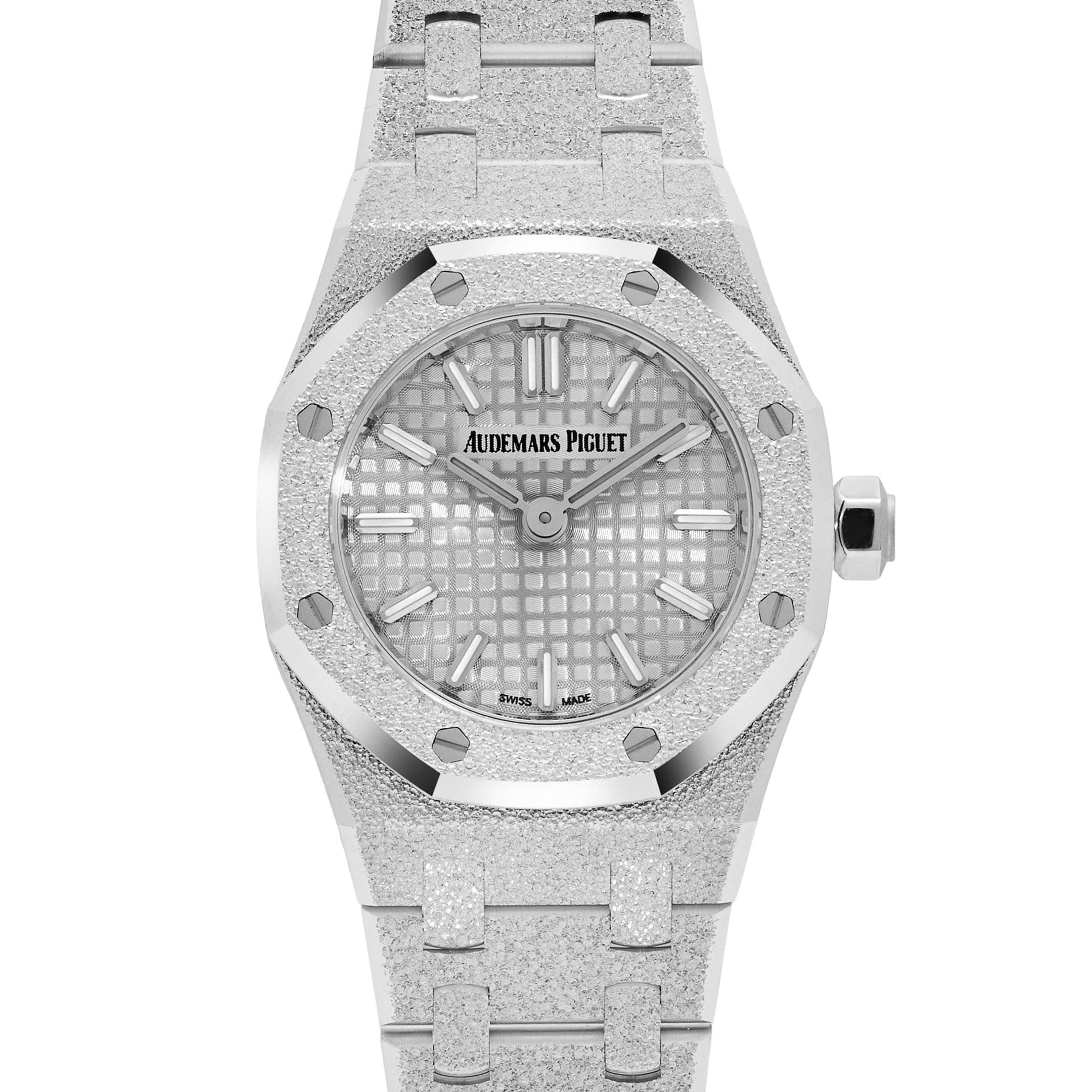 Audemars Piguet Royal Oak 67630BC.GG.1312BC.01-B 'Mini' Frosted White Gold Quartz (2026)