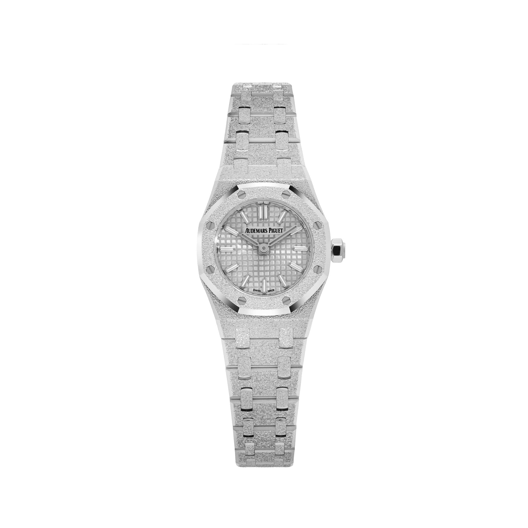 Audemars Piguet Royal Oak 67630BC.GG.1312BC.01-B 'Mini' Frosted White Gold Quartz (2026)