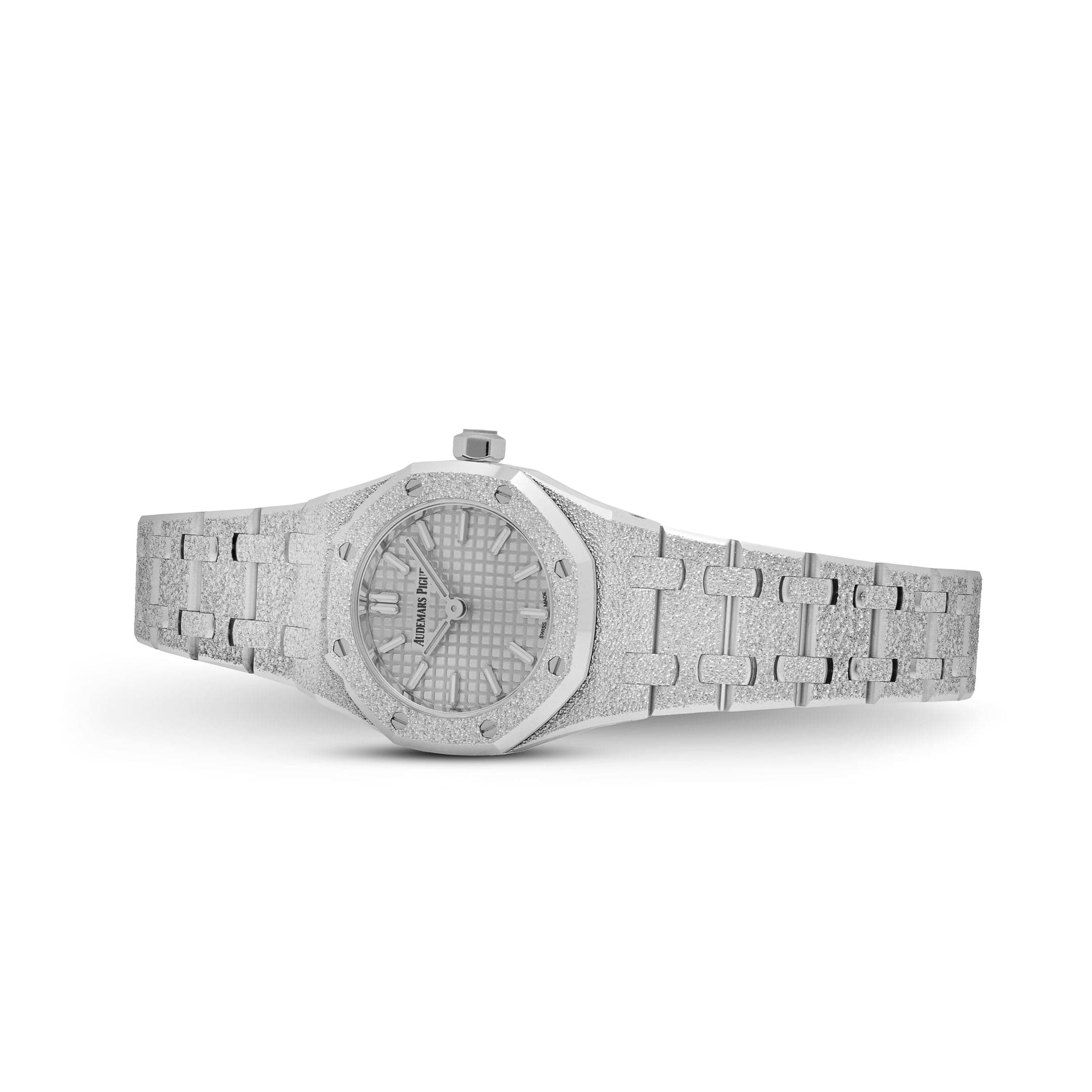 Audemars Piguet Royal Oak 67630BC.GG.1312BC.01-B 'Mini' Frosted White Gold Quartz (2026)