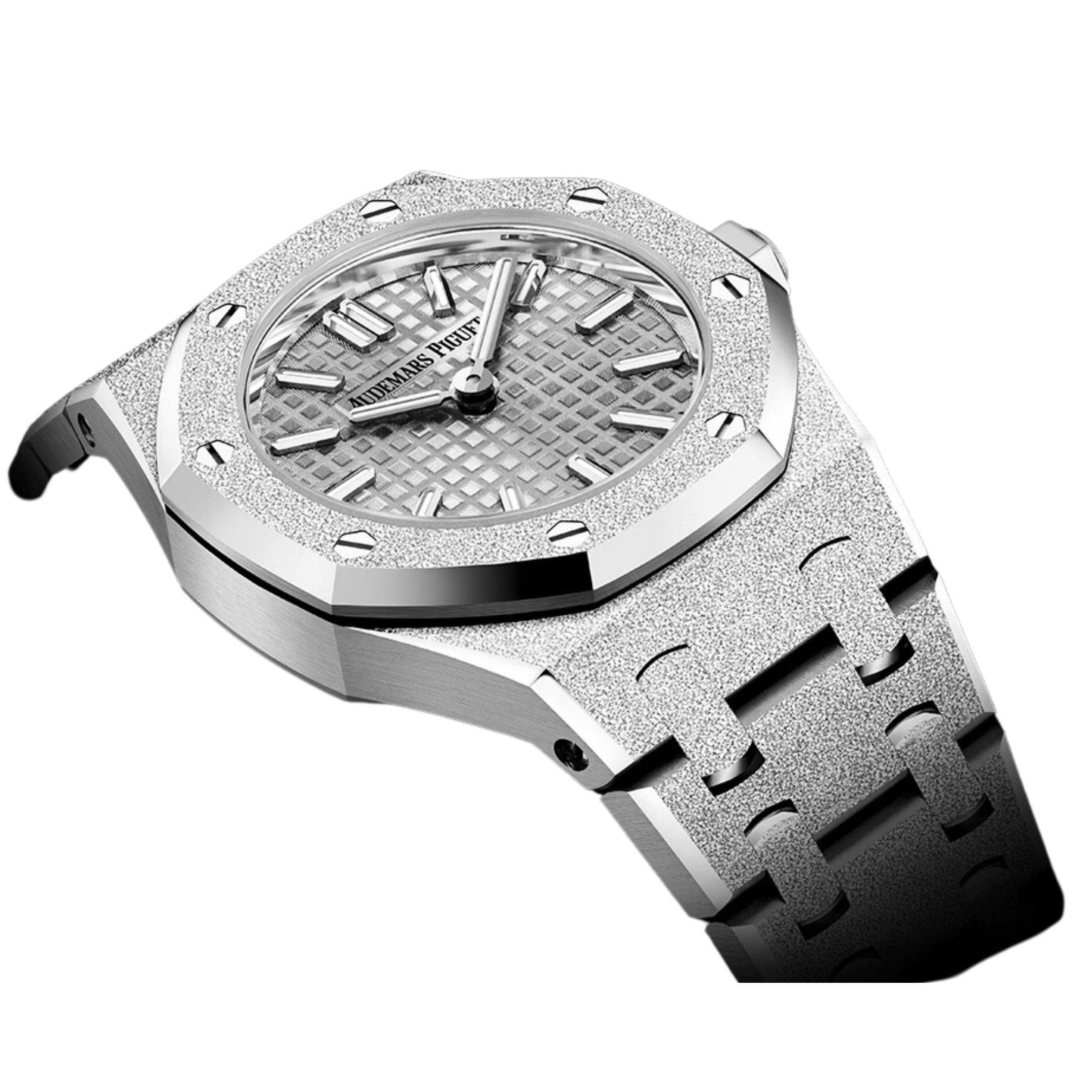 Audemars Piguet Royal Oak 67630BC.GG.1312BC.01 'Mini' Frosted White Gold Quartz (2024)