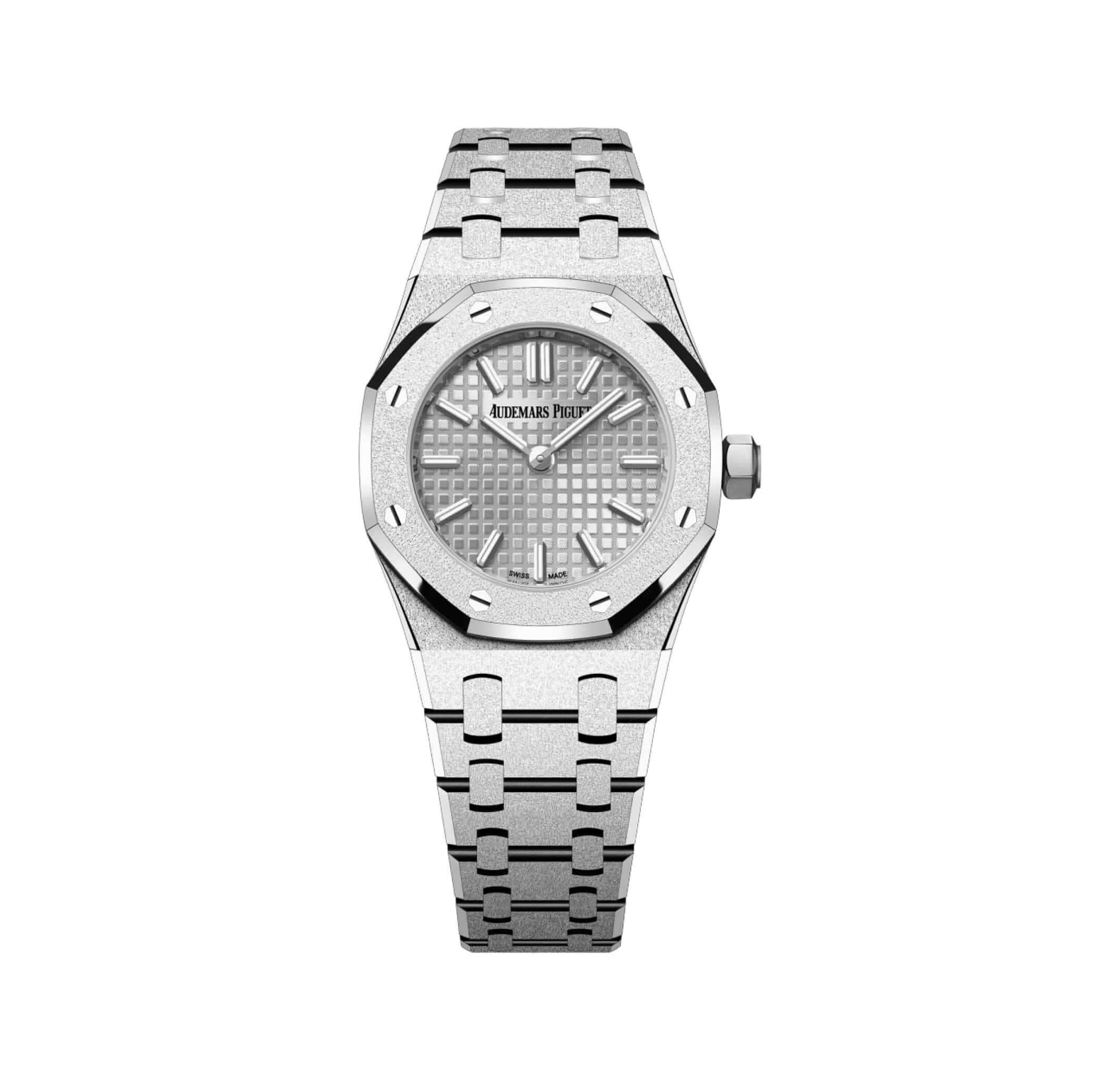 Audemars Piguet Royal Oak 67630BC.GG.1312BC.01 'Mini' Frosted White Gold Quartz