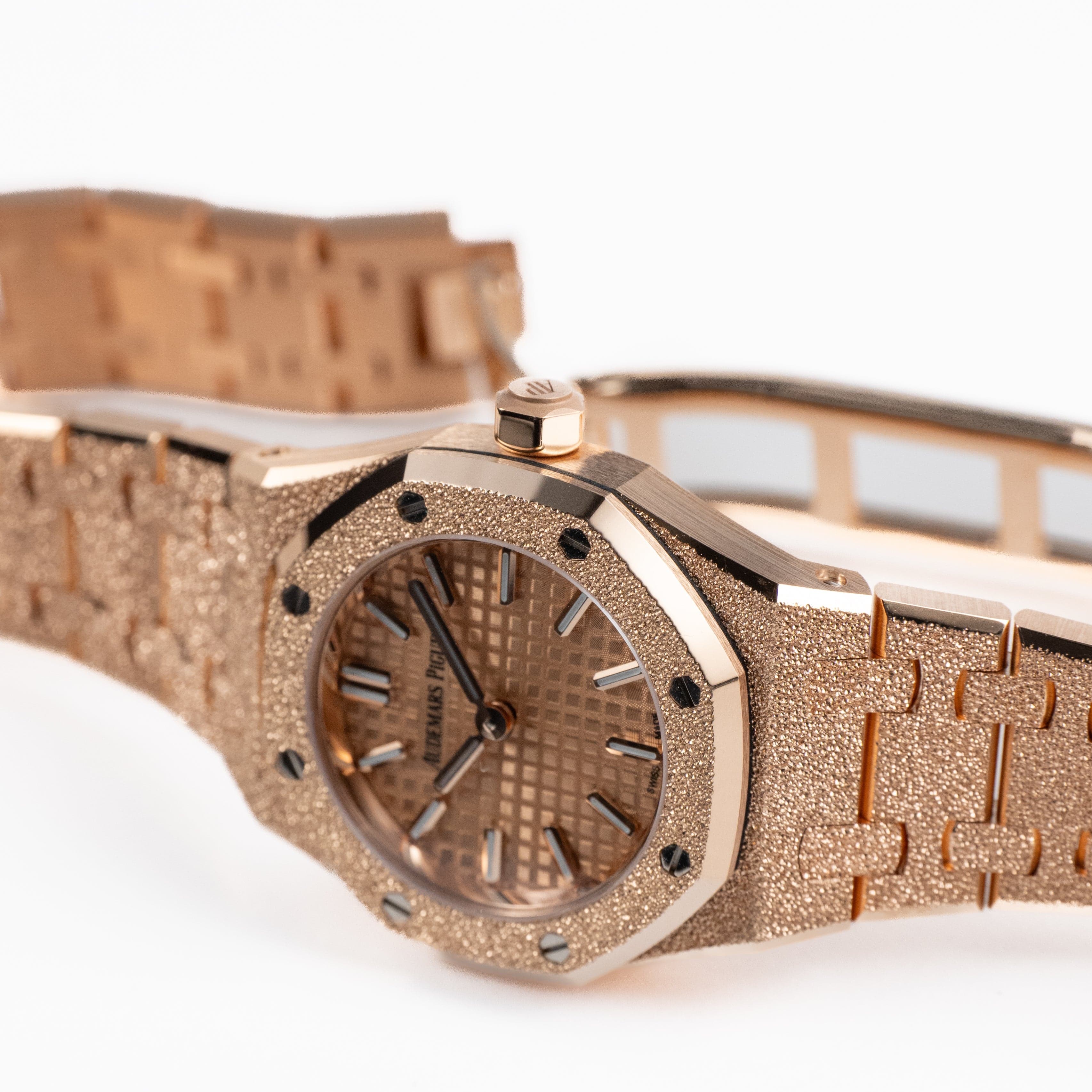 Audemars Piguet Royal Oak 67630OR.GG.1312OR.01 'Mini' Frosted Rose Gold Quartz (2025)