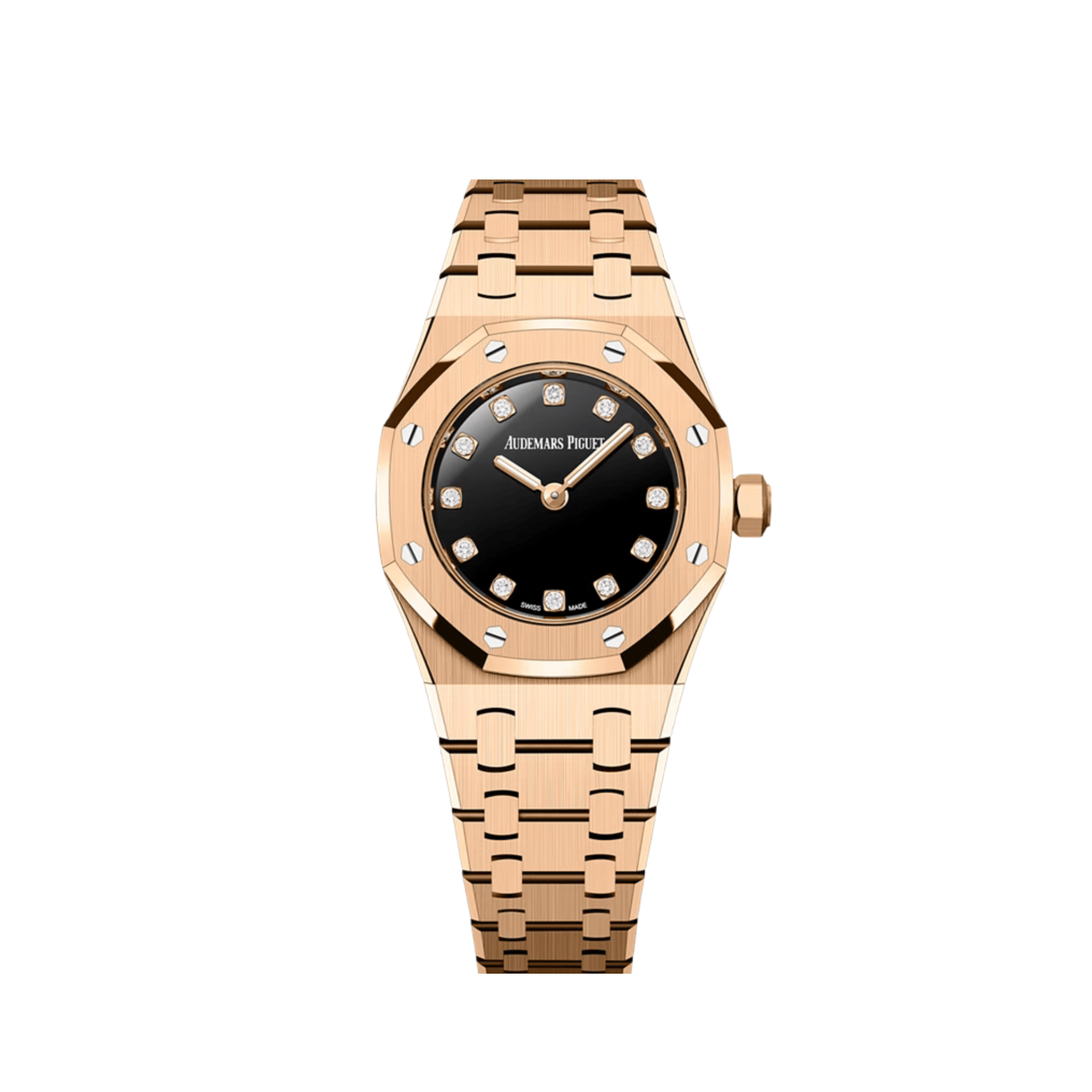 Audemars Piguet Royal Oak 67630OR.OO.1312OR.01-B 'Mini' Rose Gold Black Onyx Diamond Dial Quartz (2026)