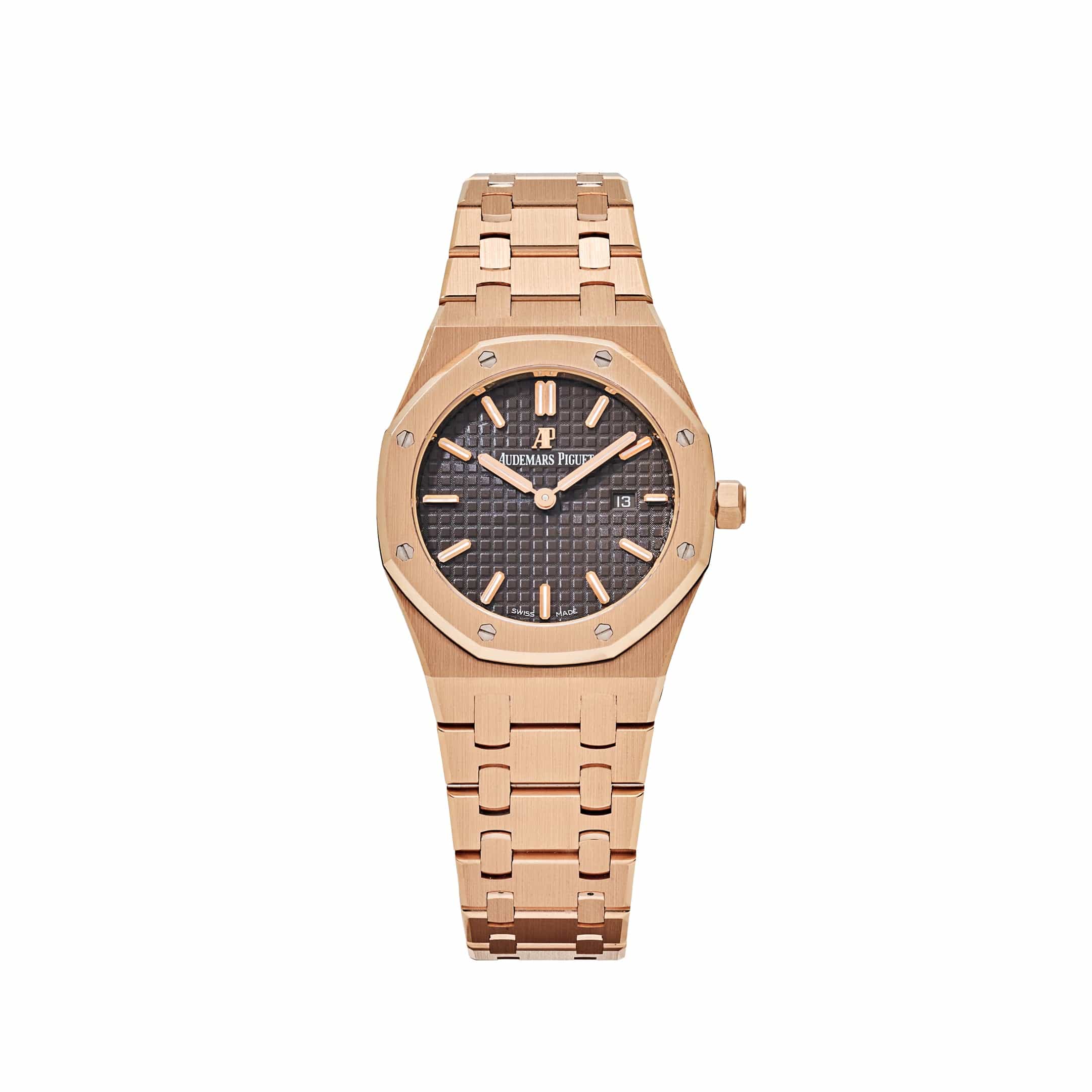 Audemars Piguet Royal Oak 67650OR.OO.1261OR.01 'Ladies' Rose Gold Brown Dial Quartz