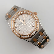 Audemars Piguet Royal Oak 67651SR.ZZ.1261SR.01 'Ladies' Rose Gold Stainless Steel Silver-Toned Dial Diamond Bezel Quartz (2020)