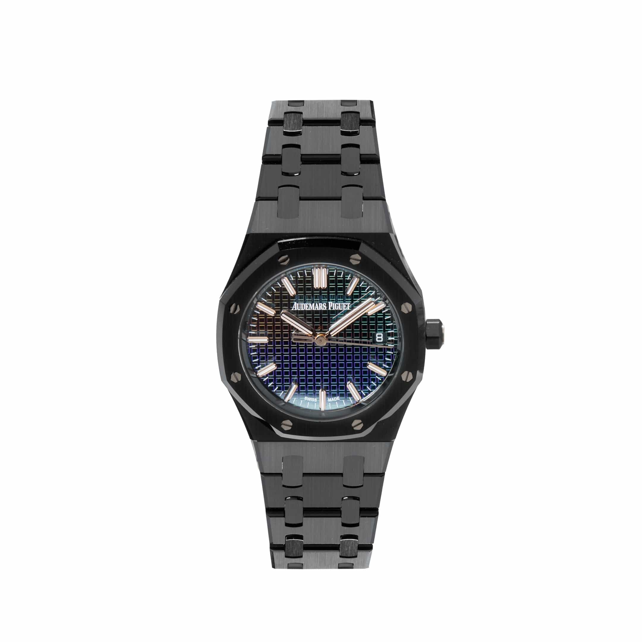 Luxury Watch Audemars Piguet Royal Oak Carolina Bucci 34mm Black Ceramic Rainbow Dial Limited to 300pcs 77350CE.OO.1266CE.02.A Wrist Aficionado