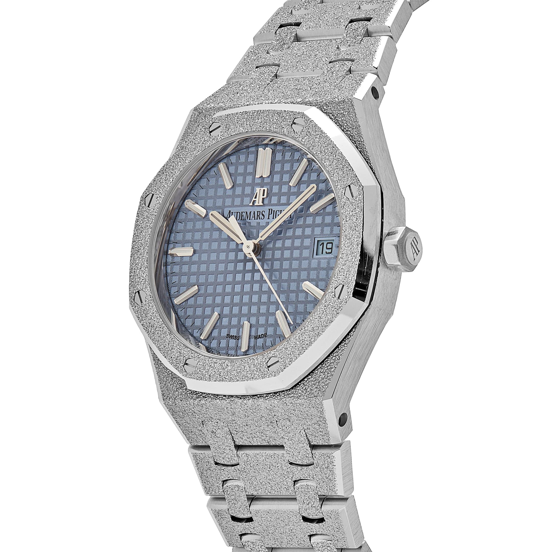 Audemars Piguet Royal Oak 77353BC.GG.1263BC.01 Selfwinding Frosted White Gold Light Blue Dial