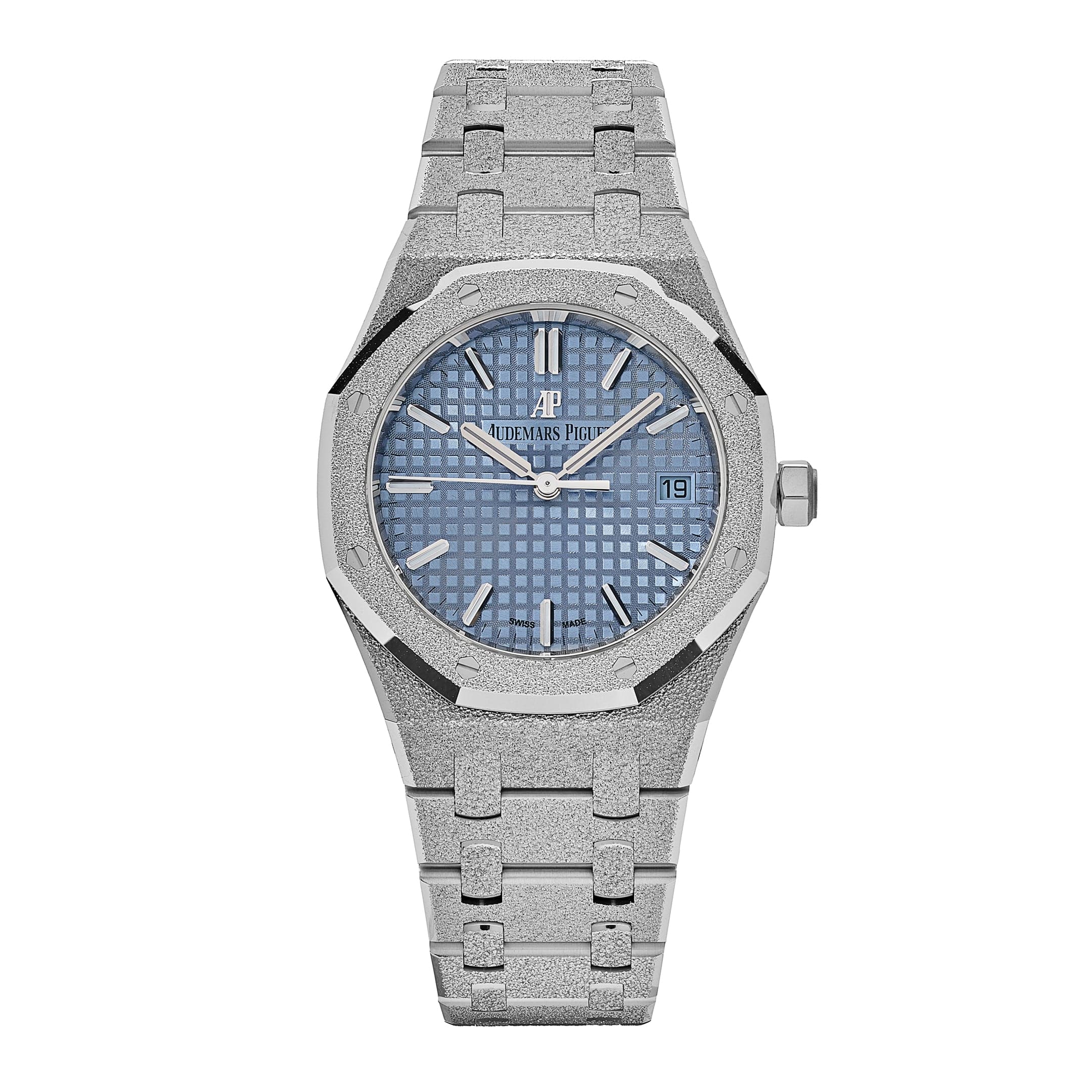 Audemars Piguet Royal Oak 77353BC.GG.1263BC.01 Selfwinding Frosted White Gold Light Blue Dial