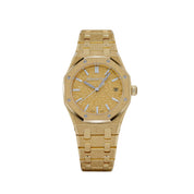 Audemars Piguet Royal Oak 77450BA.GG.1361BA.01 Frosted Yellow Gold Crystal Sand Dial