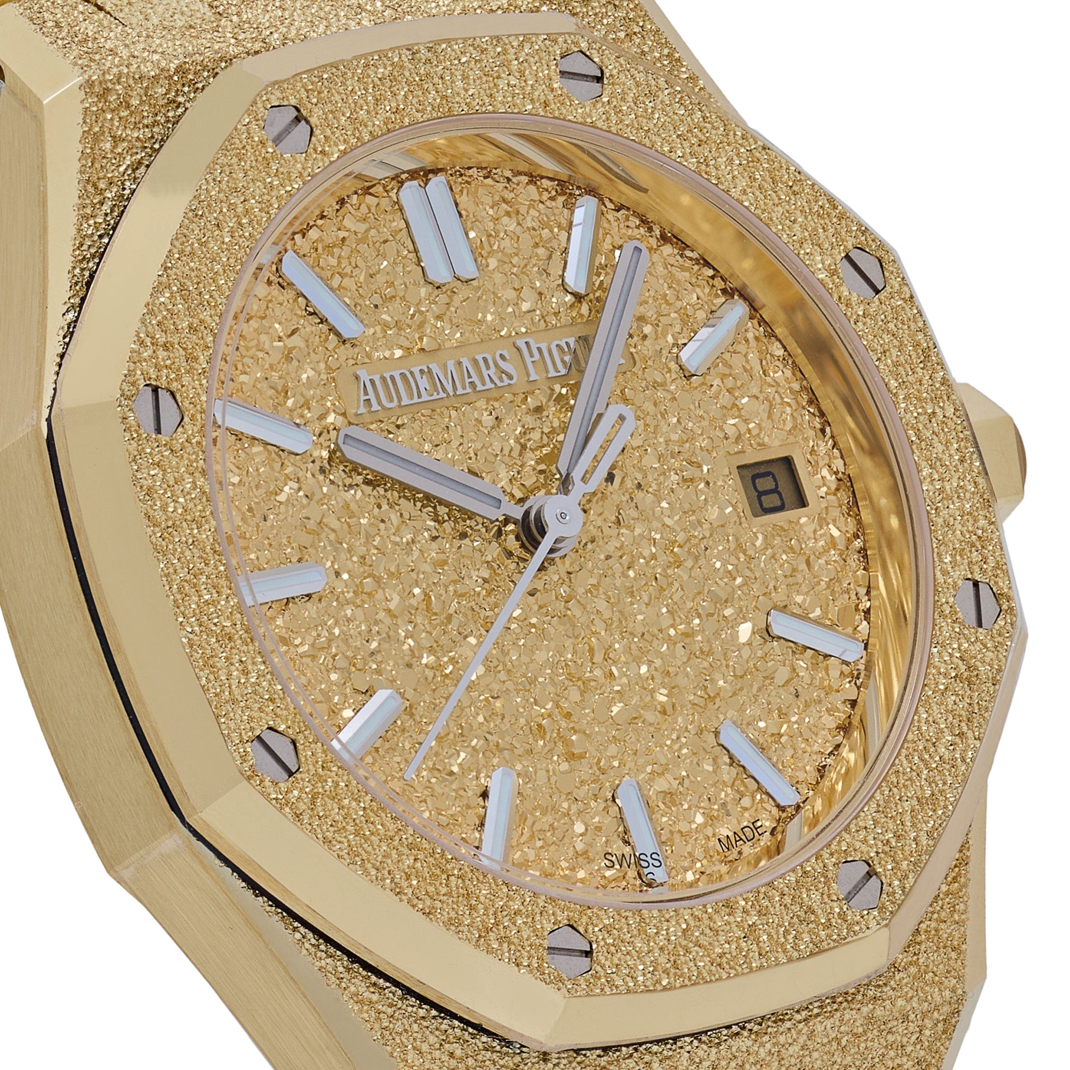 Audemars Piguet Royal Oak 77450BA.GG.1361BA.01 Frosted Yellow Gold Crystal Sand Dial