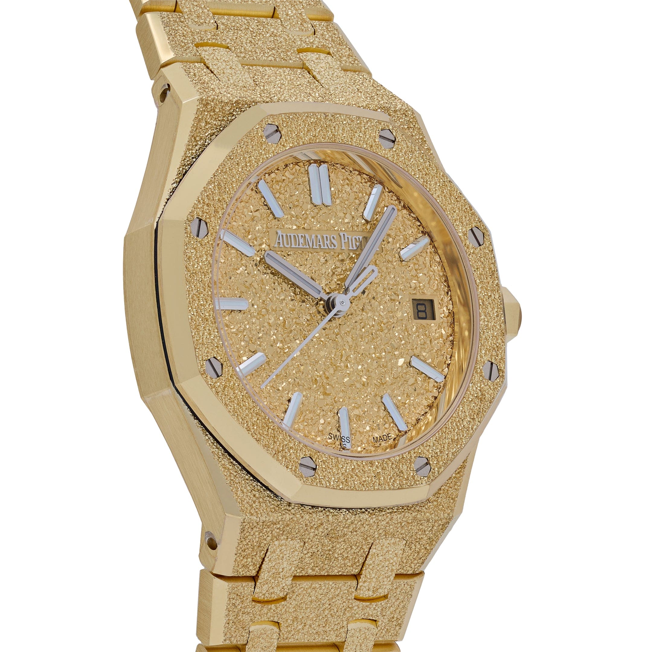 Audemars Piguet Royal Oak 77450BA.GG.1361BA.01 Frosted Yellow Gold Crystal Sand Dial
