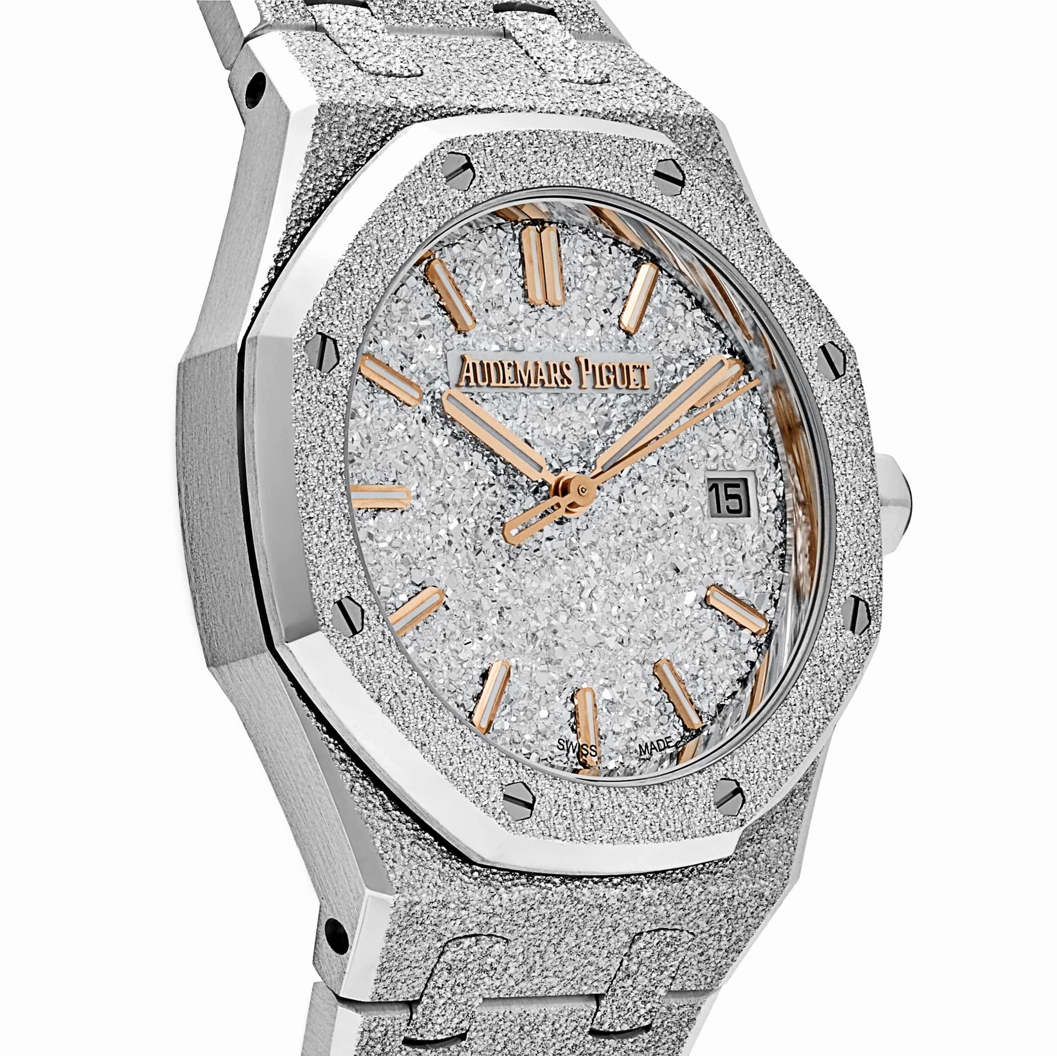 Audemars Piguet Royal Oak 77450BC.GG.1361BC.01 Frosted White Gold Crystal Sand Dial (2025)