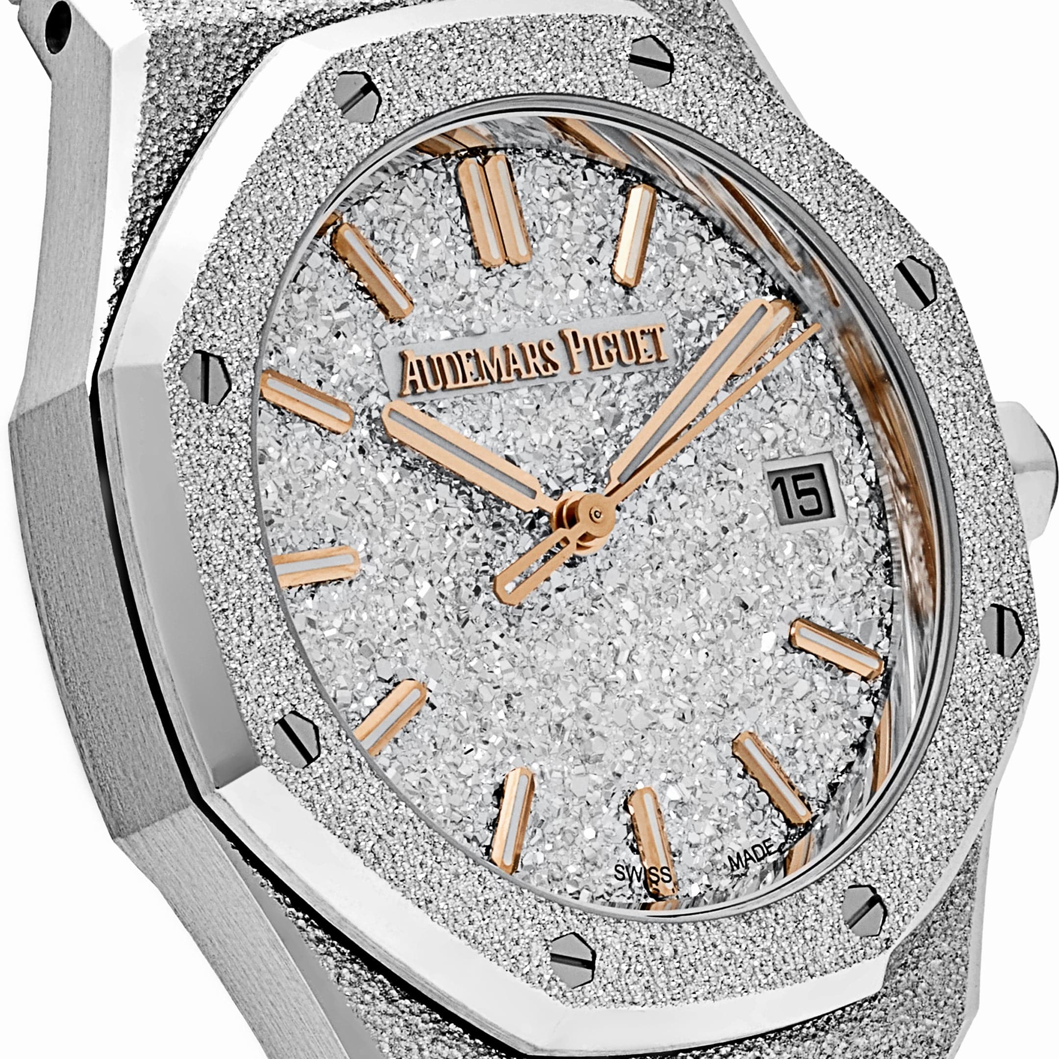 Audemars Piguet Royal Oak 77450BC.GG.1361BC.01 Frosted White Gold Crystal Sand Dial (2025)