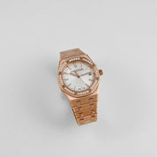Audemars Piguet Royal Oak 77451OR.ZZ.1361OR.03 'Ladies' Rose Gold Silver Dial Diamond Bezel (2024)
