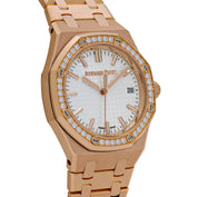 Audemars Piguet Royal Oak 77451OR.ZZ.1361OR.03 'Ladies' Rose Gold Silver Dial Diamond Bezel