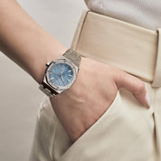 Audemars Piguet Royal Oak 77451ST.ZZ.1361ST.03 'Ladies' Stainless Steel Blue Dial Diamond Bezel