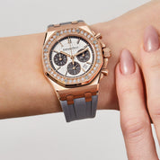 Audemars Piguet Royal Oak Offshore 26231OR.ZZ.D003CA.01 'Ladies' Chronograph Rose Gold Silver Dial Diamond Bezel (2023)