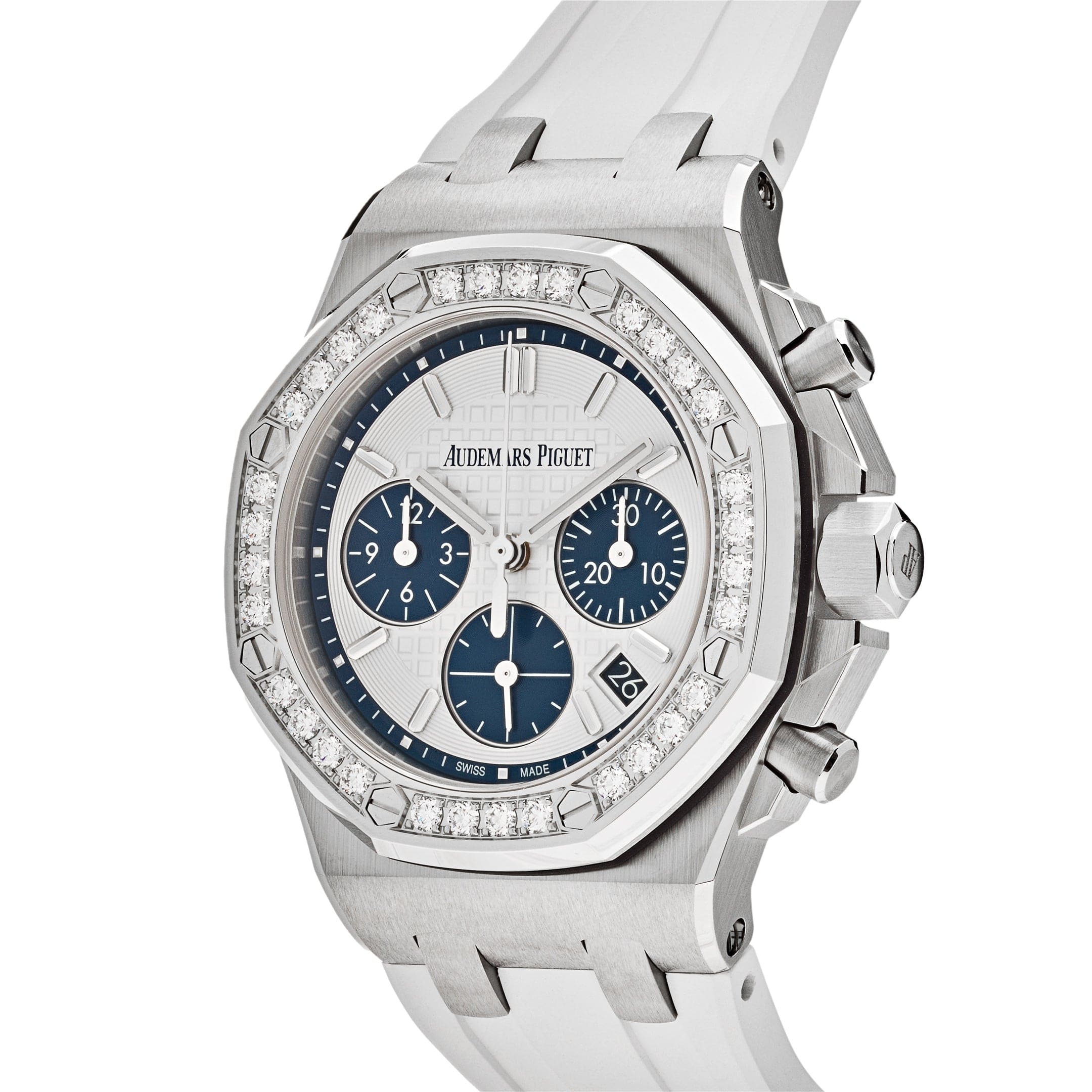 Luxury Watch Audemars Piguet Royal Oak Offshore Lady Steel White Dial Diamond Bezel 26231ST.ZZ.D010CA.01 Wrist Aficionado