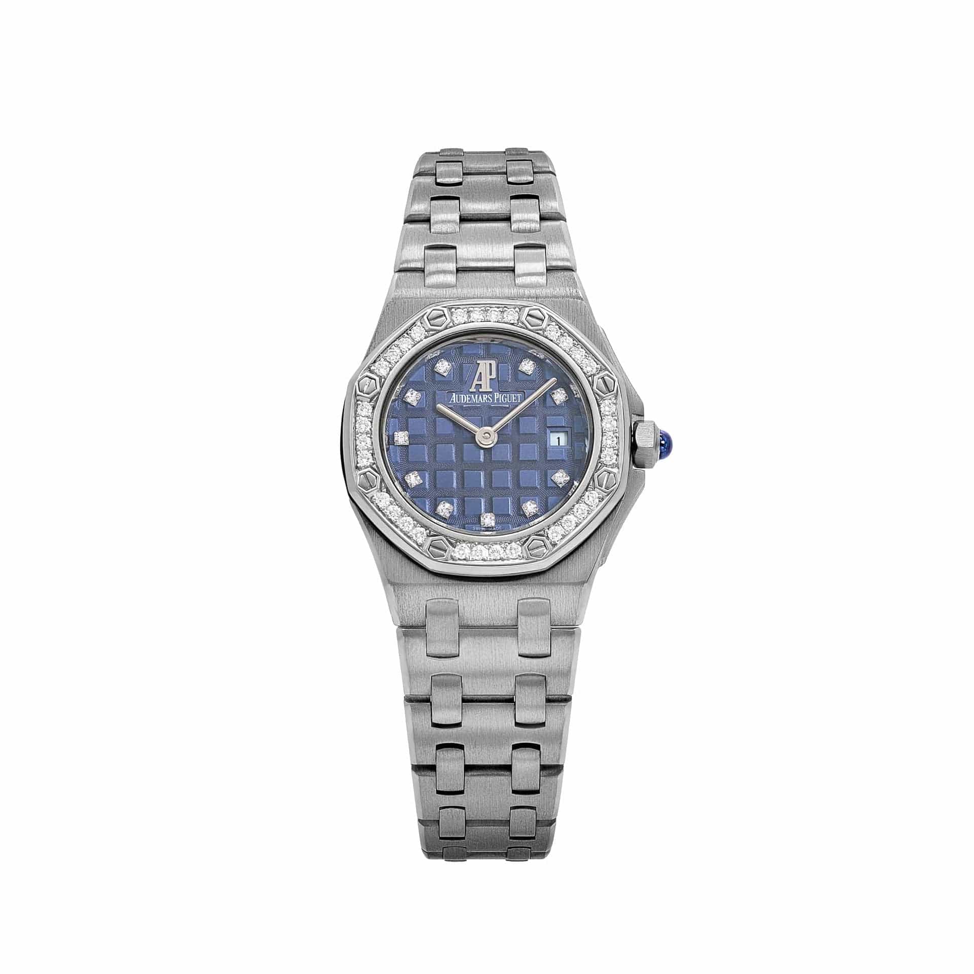 Audemars Piguet Royal Oak Offshore Vintage 67451BC.Z.1108BC.03 'Ladies' White Gold Blue Diamond Dial Diamond Bezel Quartz
