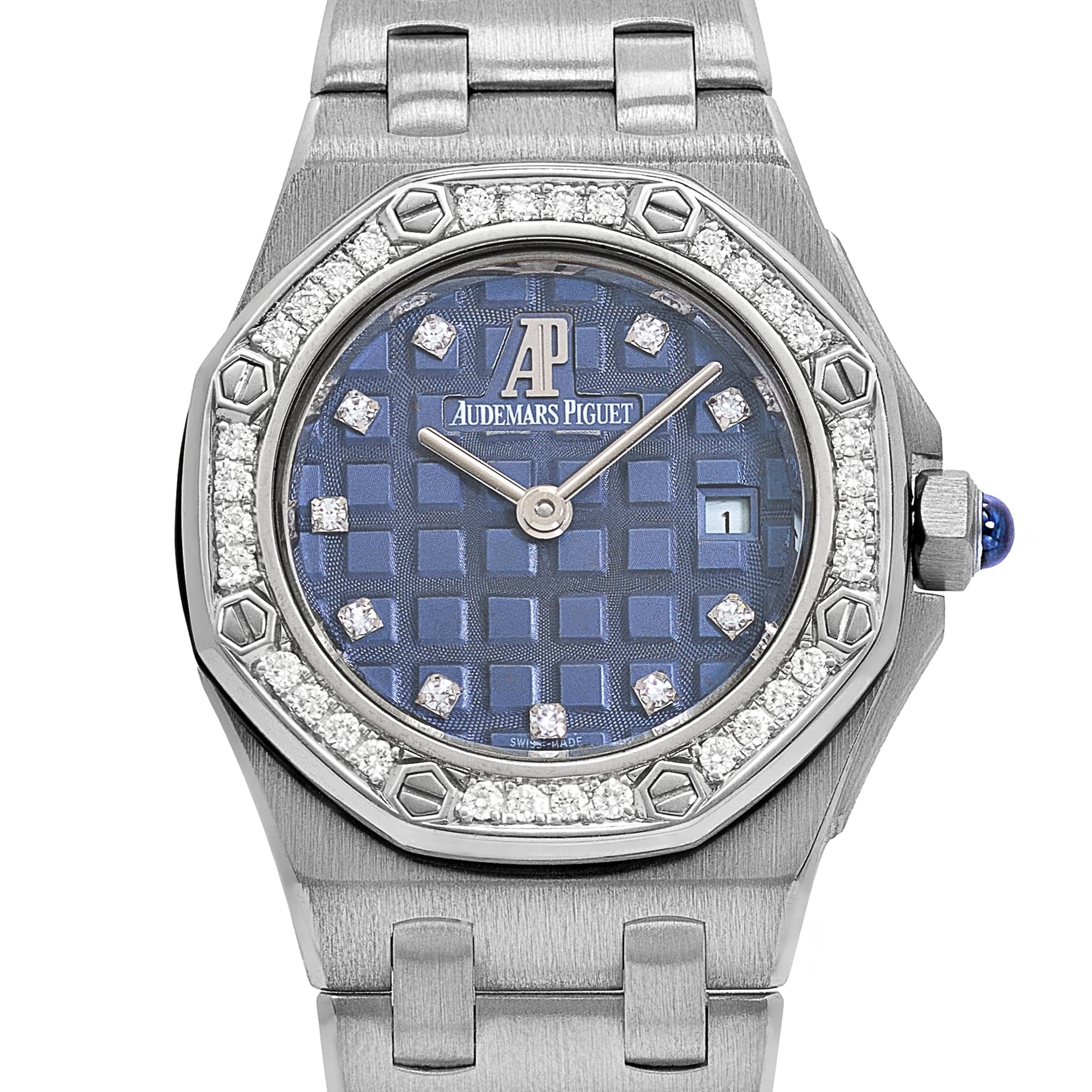 Audemars Piguet Royal Oak Offshore Vintage 67451BC.Z.1108BC.03 'Ladies' White Gold Blue Diamond Dial Diamond Bezel Quartz (2004)